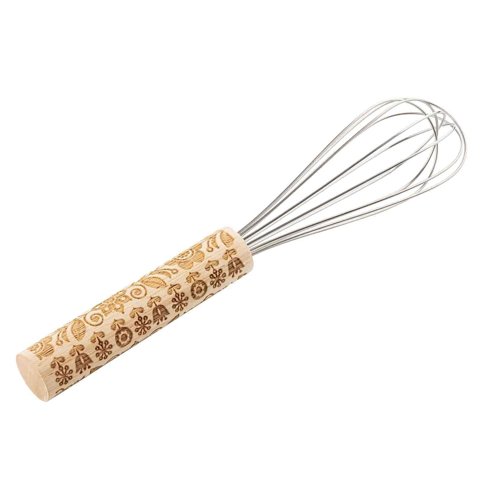 TableCraft 12691 Spring Embossed 12” Stainless Steel Mixer with Engraved Wooden Grip – Floral... | Amazon (US)