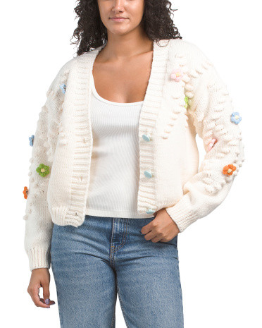 Long Sleeve 3d Floral Cardigan | TJ Maxx