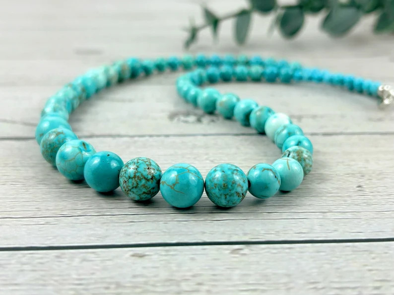 Turquoise Necklace Beaded Necklace Turquoise Beads Necklace - Etsy | Etsy (US)