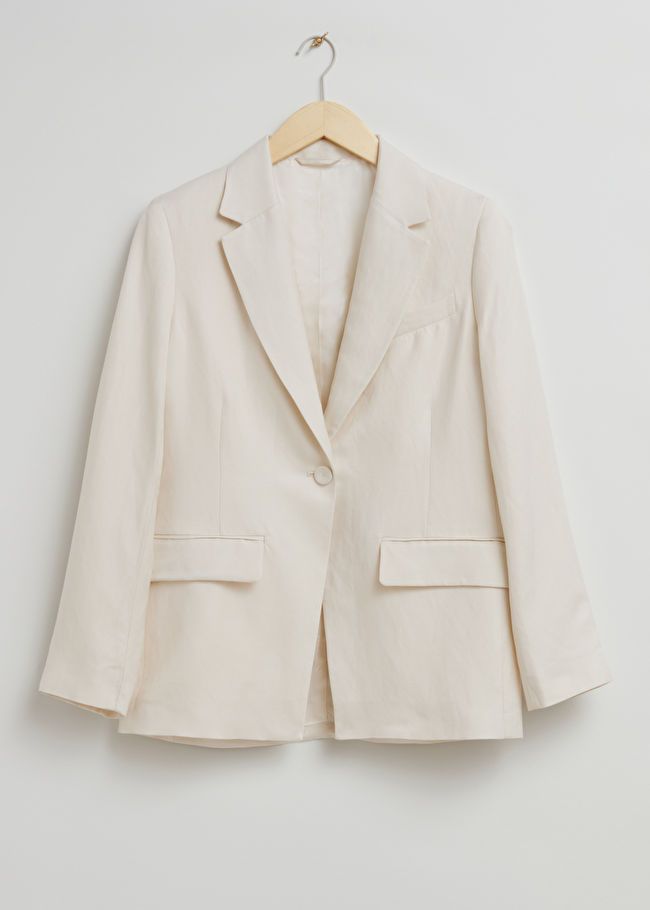 Relaxed Cut-Away Tailored Blazer - White - Blazers - & Other Stories US | & Other Stories US