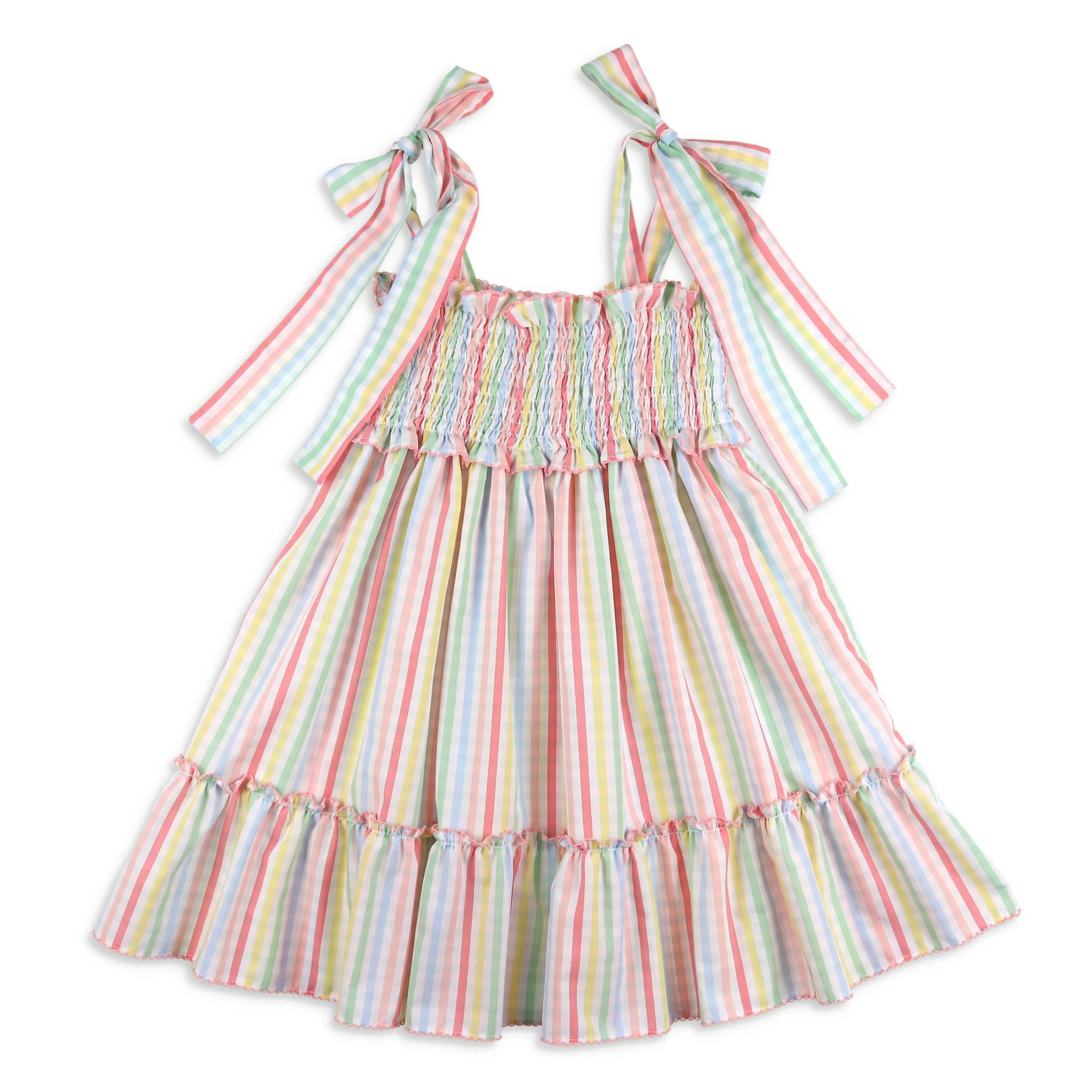Girls Rainbow Plaid Sun Dress - Shrimp and Grits Kids | Shrimp and Grits Kids