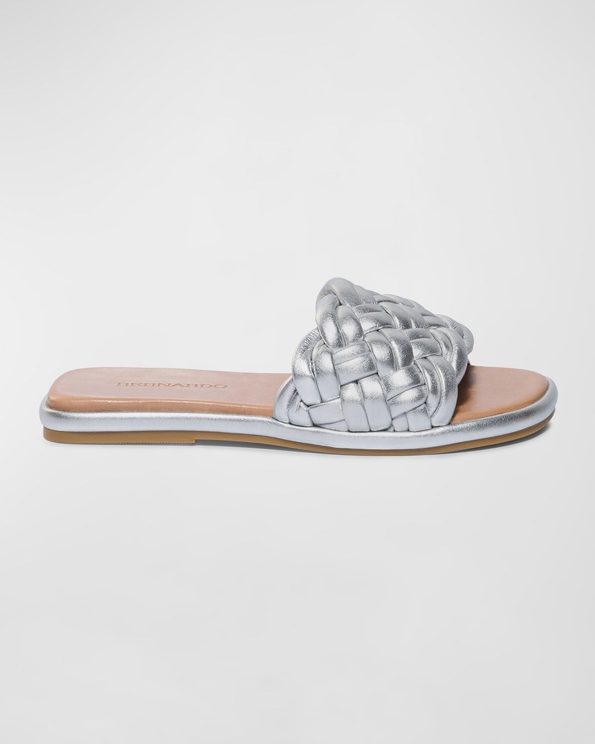 Metallic Braid Flat Slide Sandals | Neiman Marcus