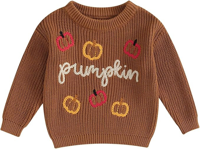 Karwuiio Toddler Baby Girl Boy Knit Sweater Round Neck Long Sleeve Pullover Sweatshirt Fall Winte... | Amazon (US)