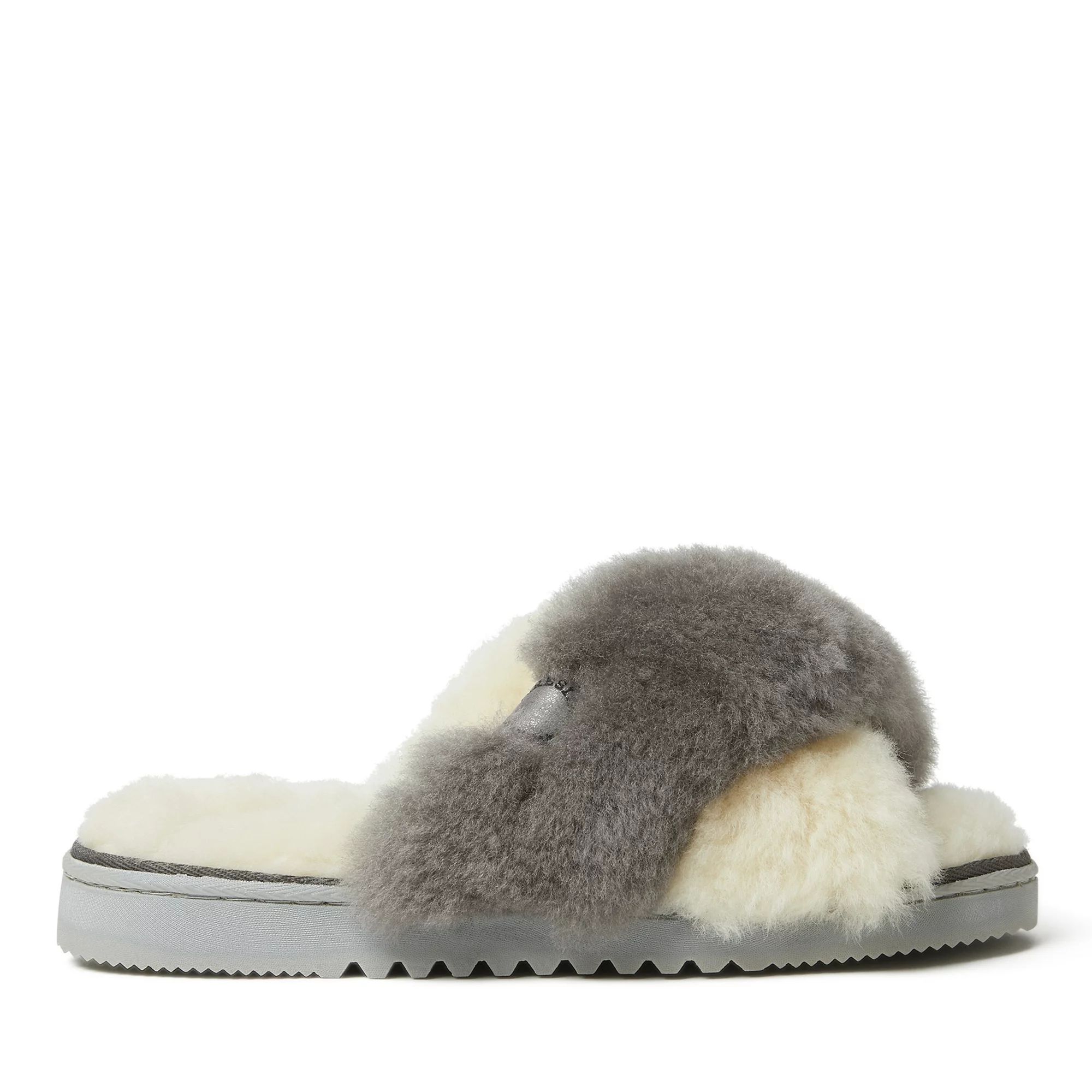 Fireside by Dearfoams Women's Mixed Material Cross Band Slide Slippers | Walmart (US)