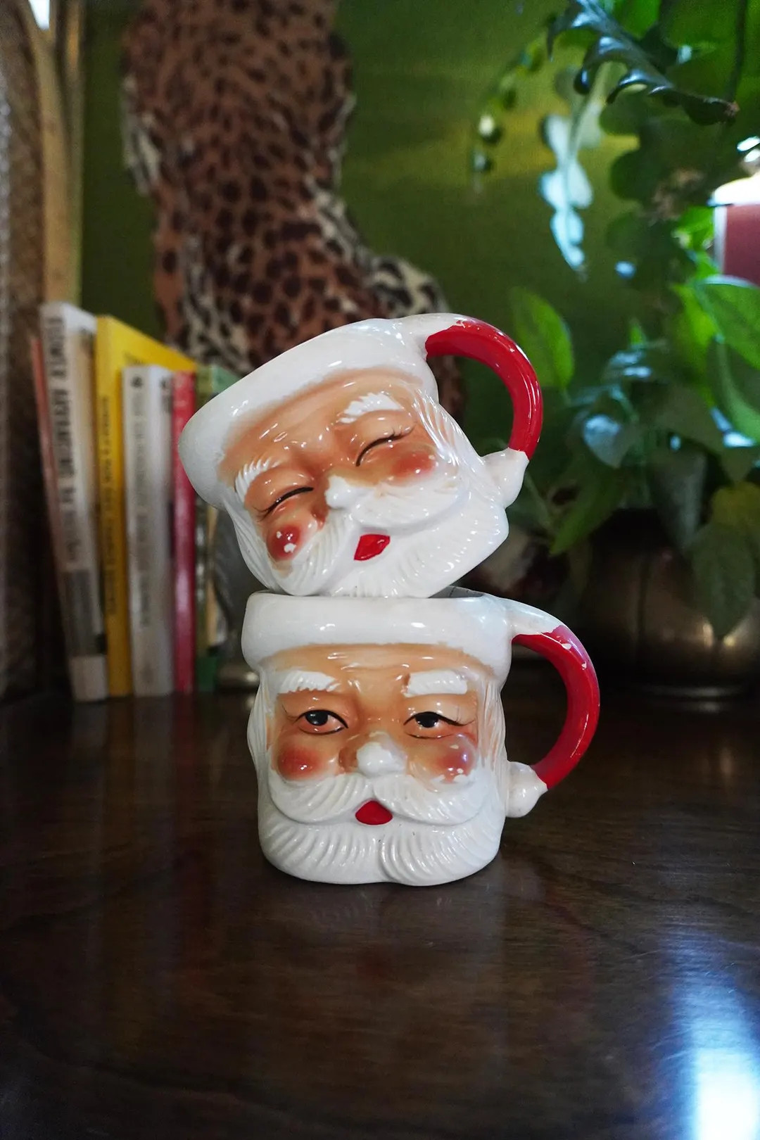 Vintage 1960s Winking Santa Face Mugs Japan | MCM Christmas - Etsy | Etsy (US)