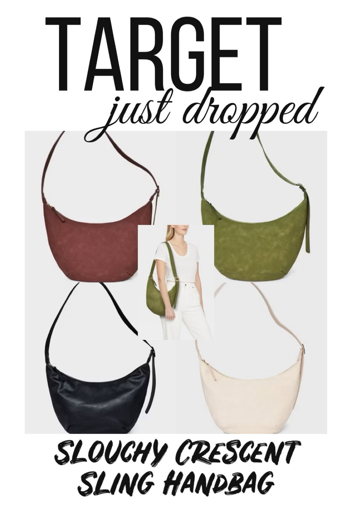 Just dropped at Target 🎯 slouchy Crescent sling bag 👜super cute and easy to wear 

#LTKItBag #LTKFindsUnder50 #LTKWorkwear