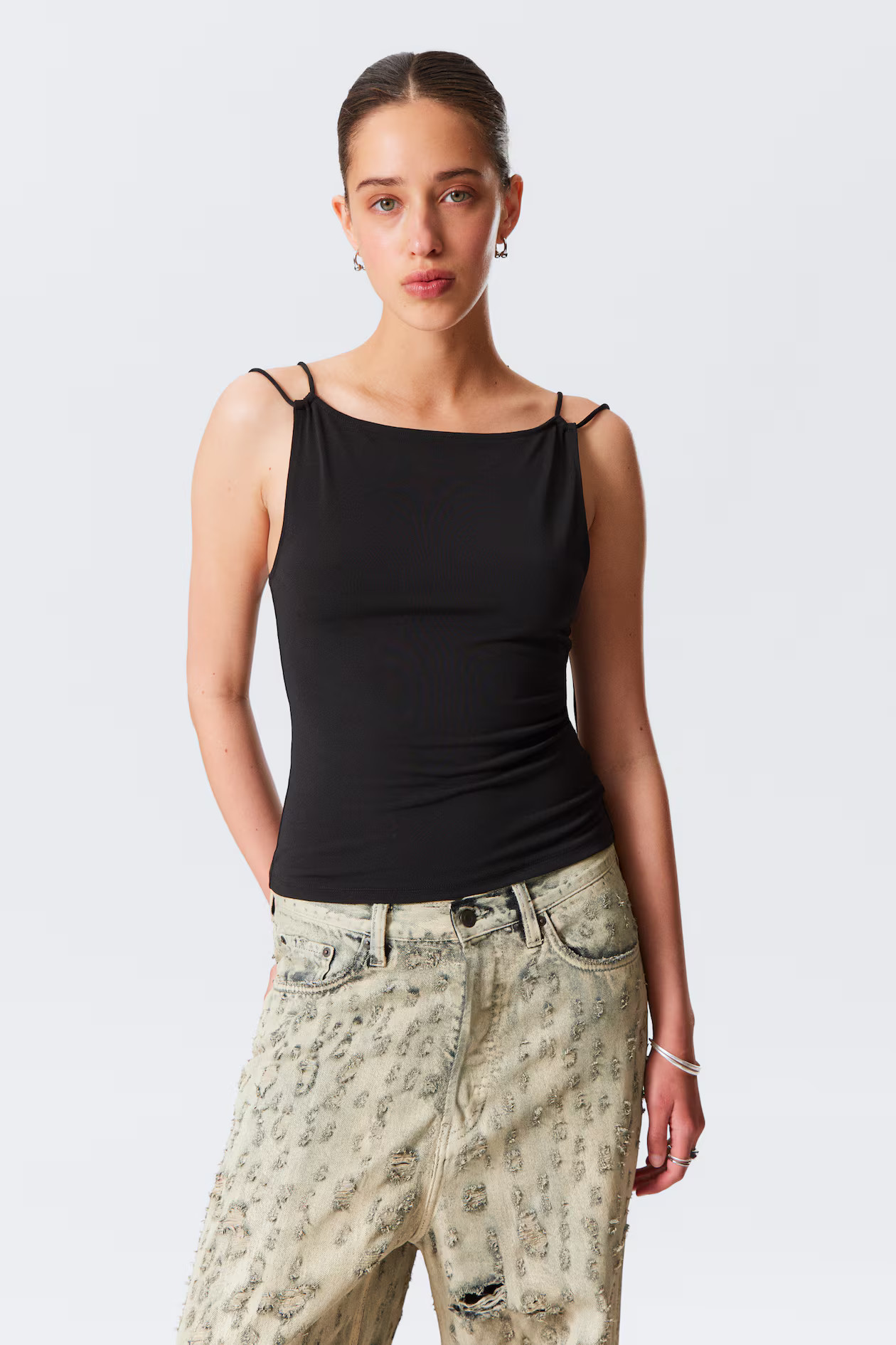 Strappy Boat-Neck Jersey Tank Top | H&M (UK, MY, IN, SG, PH, TW, HK)