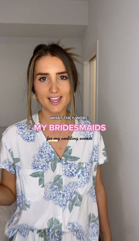 Sharing outfit ideas from my wedding involving bridesmaids! My bridesmaid dresses (gold satin dress from Birdy Grey), hydrangea pajamas, bridal shower dress and bridesmaid proposal dress! All exact products linked.

#LTKwedding #LTKunder100 #LTKstyletip