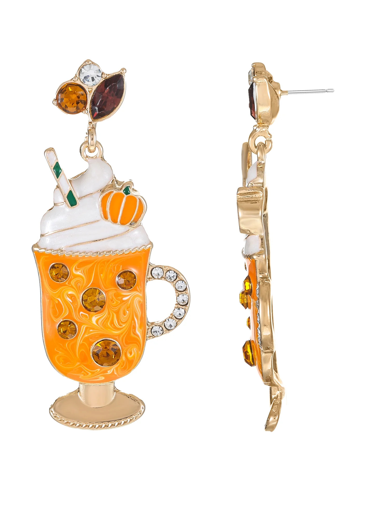 Packed Party Goldtone Pumpkin Spice Me Earrings, Female, 1 Pair | Walmart (US)