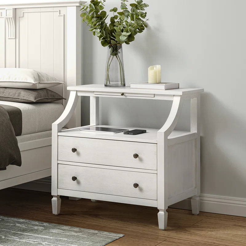 Areebe 2 - Drawer Nightstand with Built-In Outlets | Wayfair North America