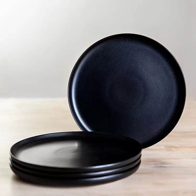 Matte Black Simple Things Salad Plates, Set of 4 | Kirkland's Home