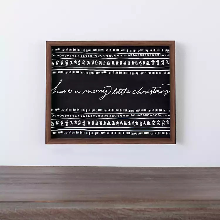 Black Stripe Merry Little Christmas Wall Plaque | Kirkland's Home