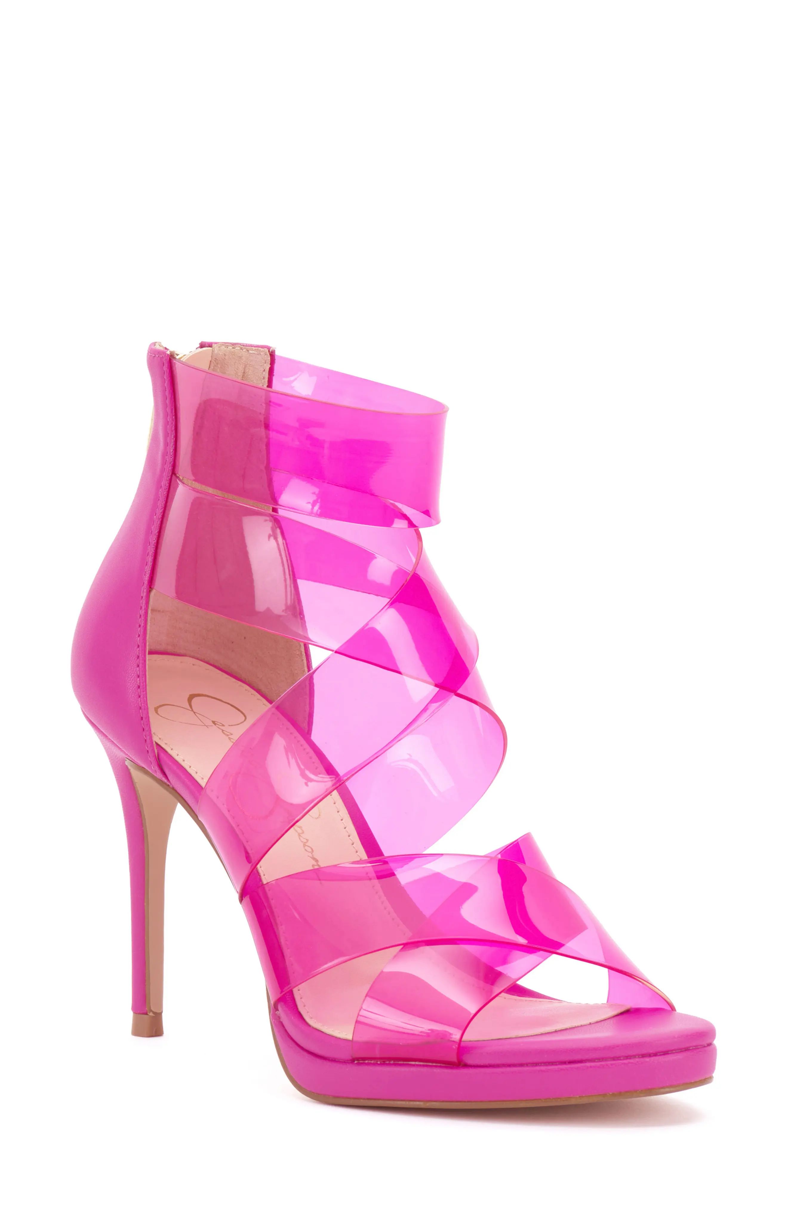 Jessica Simpson Dysti Clear Sandal in Calypso Pink at Nordstrom, Size 6.5 | Nordstrom