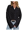 LAMISSCHE Womens Cable Knit Sweater Oversized Bell Sleeve Fall Sweaters | Amazon (US)