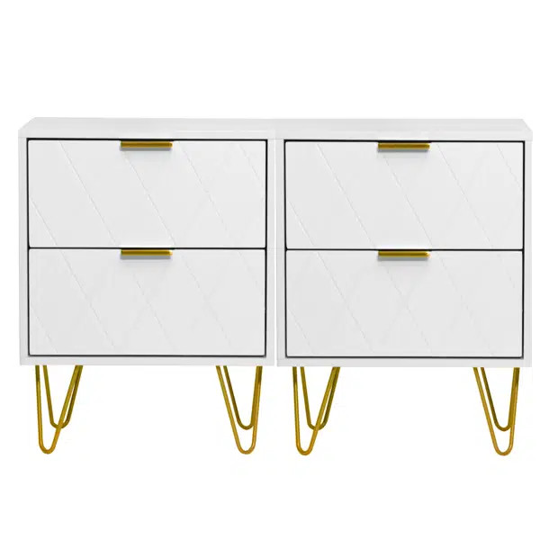 Marable 20.5'' Tall 2 - Drawer Steel Nightstand (Set Of 2) | Wayfair North America
