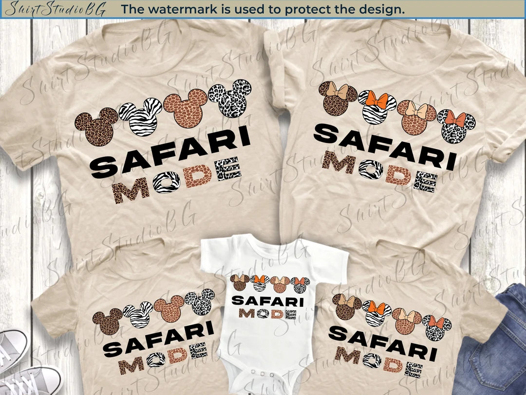 Safari Mode Animal Kingdom Shirts, Disney Family Shirts, Mickey and Minnie Safari Shirts, Disney ... | Etsy (US)