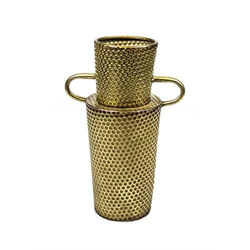 Intriguingly Classic Metal Dimple Texture Vase, Gold - Walmart.com | Walmart (US)