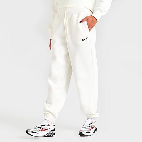 Nike Women's Sportswear Phoenix Fleece Oversized Jogger Pants in White/Sail Size Medium Cotton/Polye | Finish Line (US)