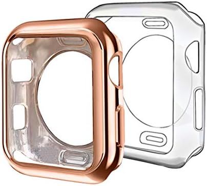 ISENXI Compatible with Apple Watch Case 38mm,2 Pack Soft TPU Ultra-Slim Lightweight Bumper Scratc... | Amazon (US)