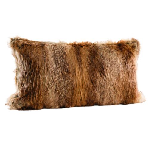 Grayson 12x22 Faux Fur Lumbar Pillow, Gray Rabbit | One Kings Lane