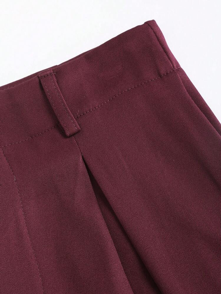 Sweetra Vintage Elegant Jacquard Weave Pleated Wide Leg Women's Pants, Autumn/Winter Fall Cloth F... | SHEIN