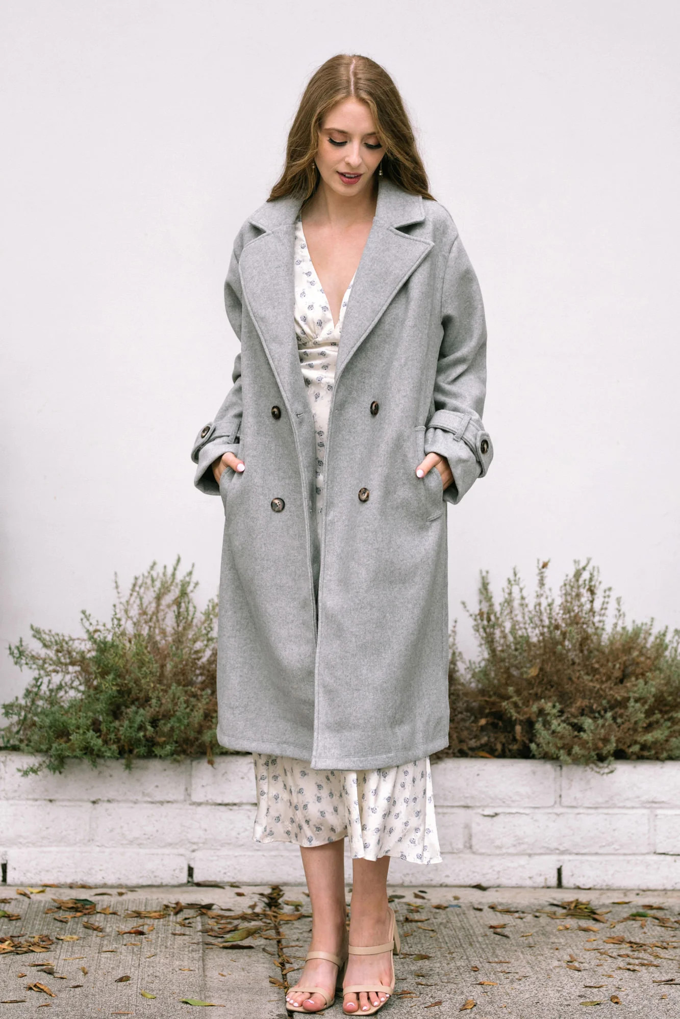 Mason Longline Buttoned Coat | Morning Lavender