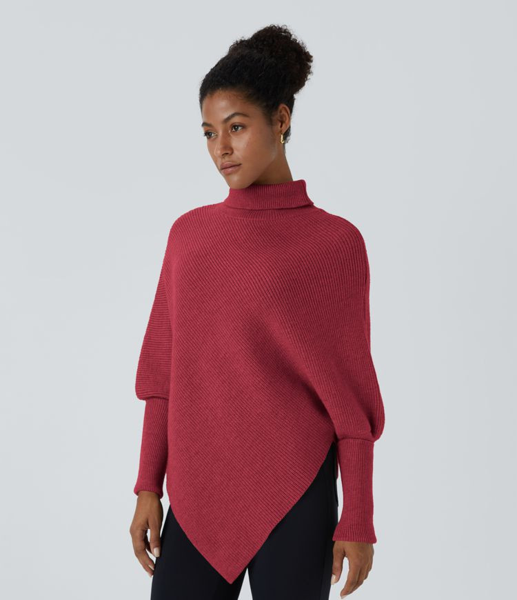 Women’s High Neck Long Sleeve Asymmetric Hem Work Jumper - Halara | Halara UK