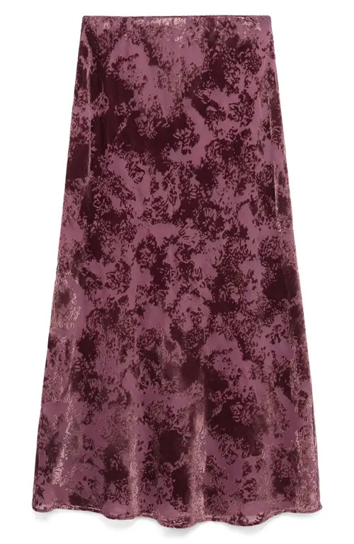 MANGO Jacquard Skirt in Burgundy at Nordstrom, Size Large | Nordstrom