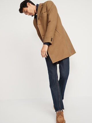 Soft-Brushed Button-Front Topcoat for Men | Old Navy (US)