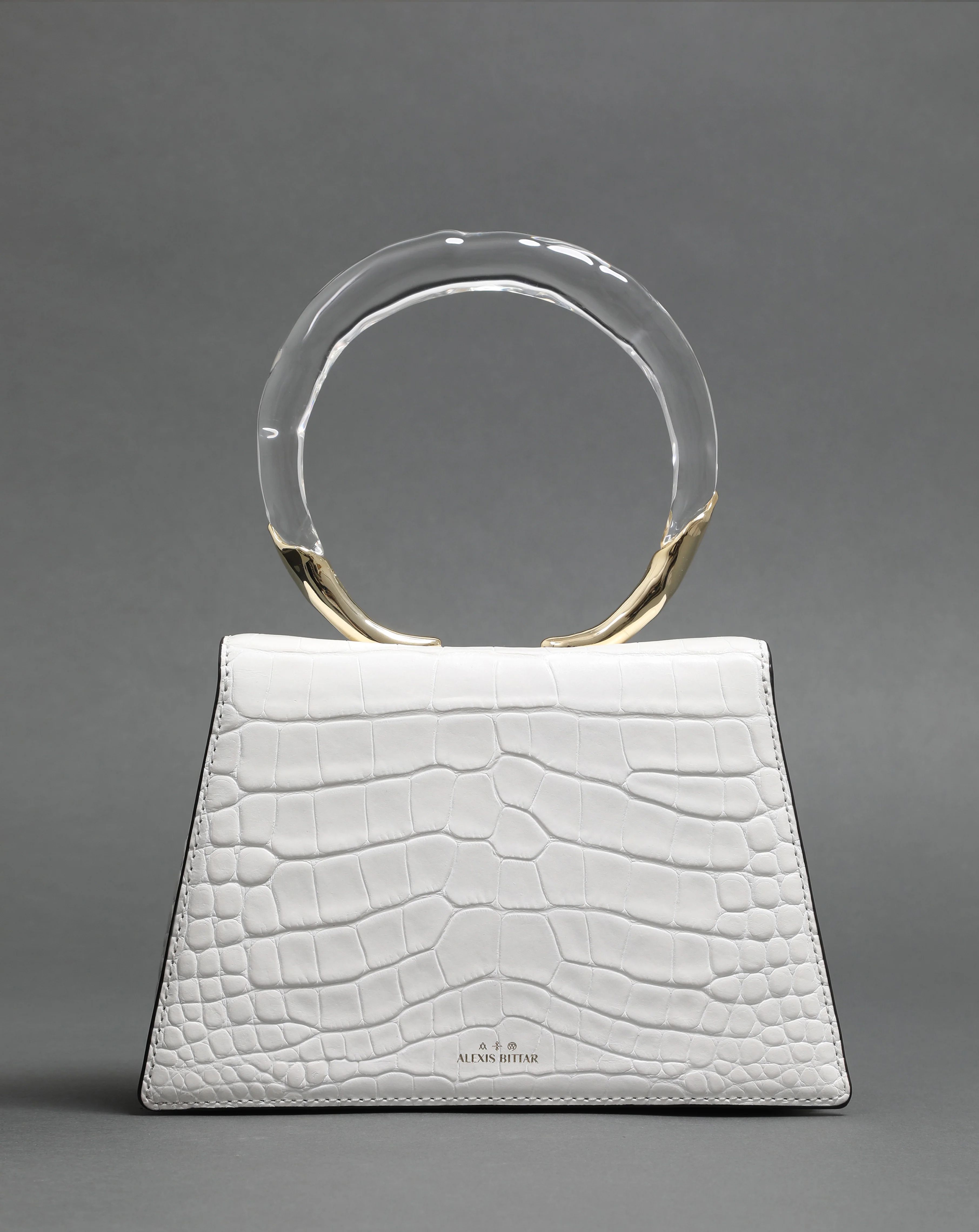 Lucite Quad Handbag - White Croc | Alexis Bittar