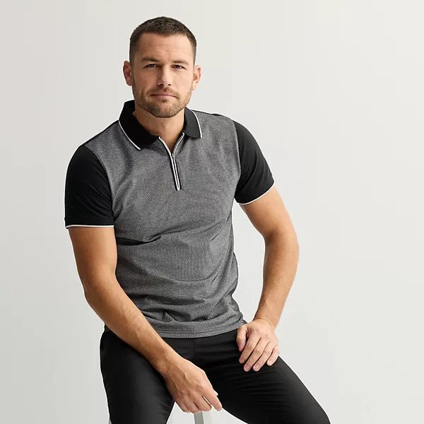Men's FLX Texture Zipper Polo | Kohl's