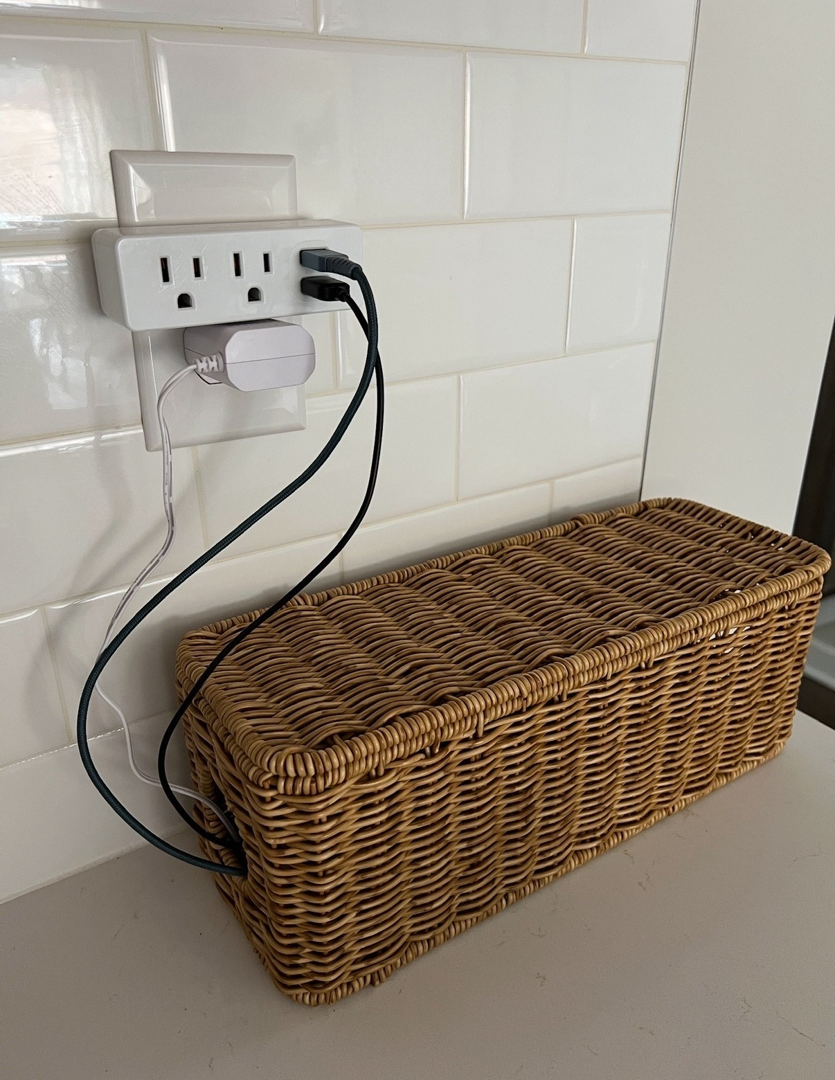 The perfect counter top basket to hide wires! 

#greatfinds #kitchen #basket 

#LTKHome