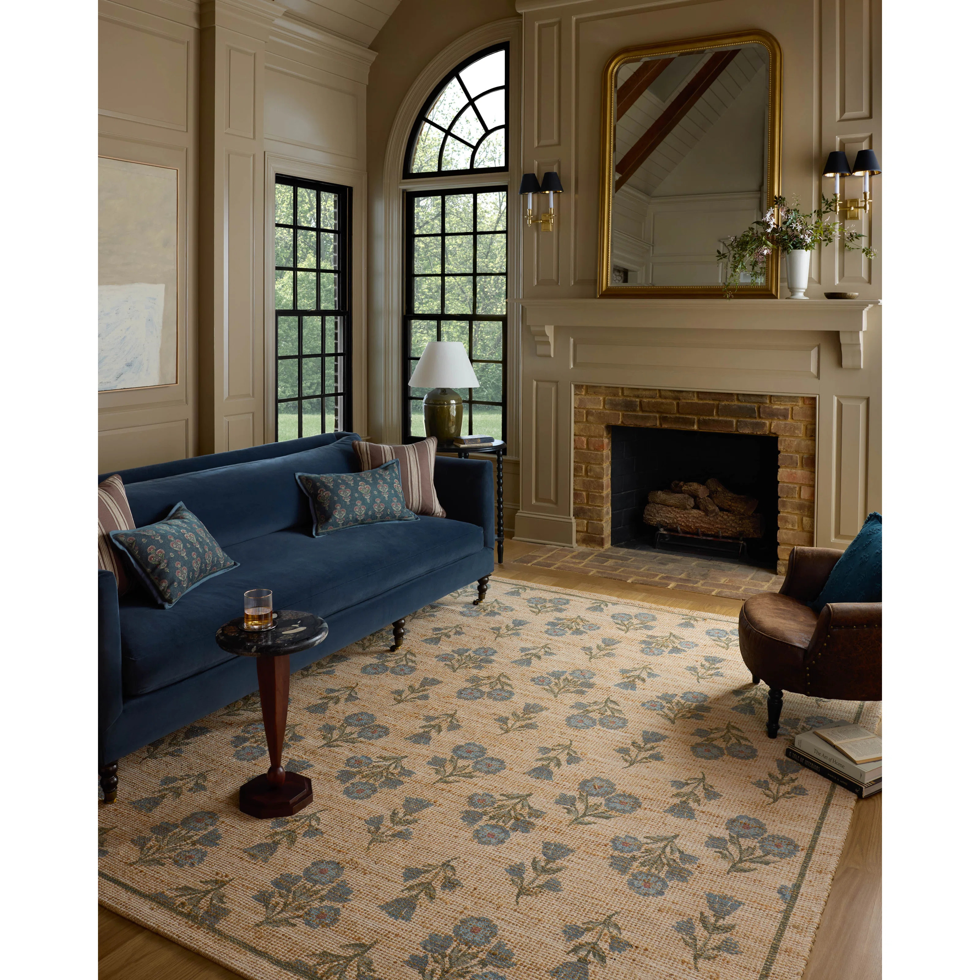 Chris Loves Julia x Loloi Rue Moss / Blue Area Rug | Wayfair North America