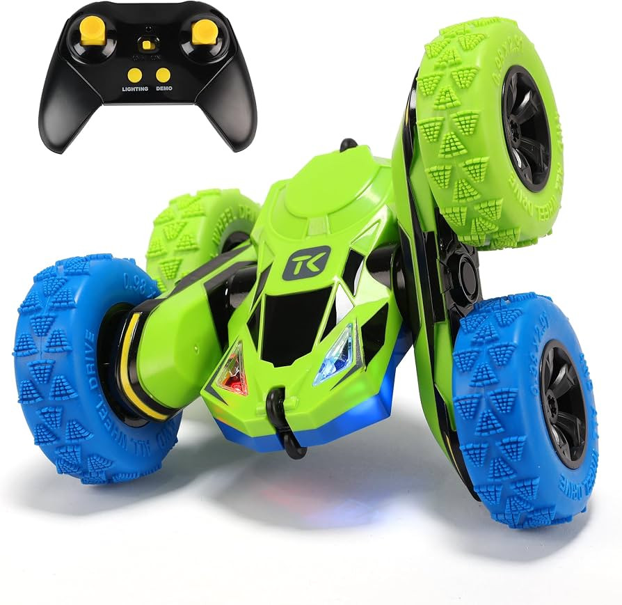 Threeking RC Stunt Car Remote Control Cars with Lights Double-Sided Driving Indoor Outdoor Toys G... | Amazon (US)