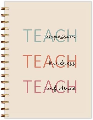 Qnhij Teachers Spiral Notebook 5.5x8.3, Teacher Appreciation Week Gifts Journal, Teach Compassion... | Amazon (US)