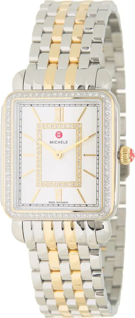 Women's Deco II Mid Two-Tone 18K Gold Diamond Watch, 26mm - 0.45 ctw | Nordstrom Rack