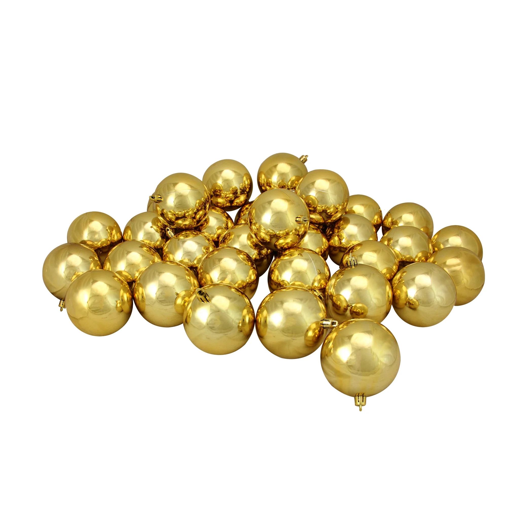 32ct Shiny Vegas Gold Shatterproof Christmas Ball Ornaments 3.25" (80mm) | Walmart (US)