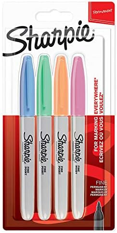 Sharpie Permanent Markers | Fine Point | Pastel Colours | 4 Count | Amazon (US)