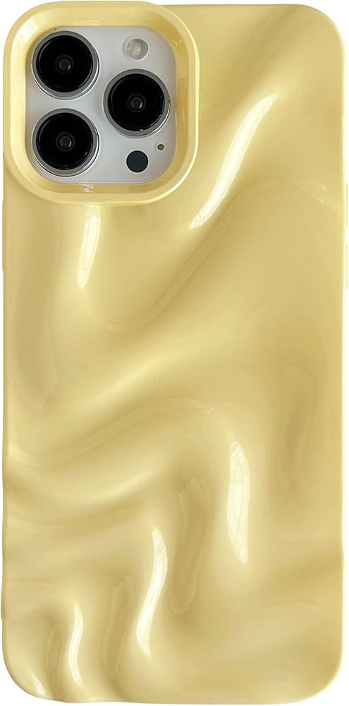 Caseative for iPhone 13 Pro Max Case,Water Ripple Pattern Wave Phone Case (Light Yellow) | Amazon (US)