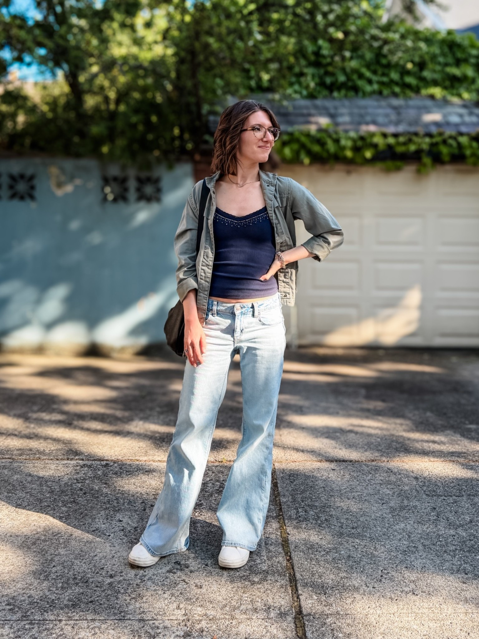 This whole outfit is giving millennial and I’m OBSESSED!!

Jacket: old
Cami: runs small, size up 1, I’m wearing my true size and it doesn’t have much stretch in some places
Jeans: TTS. Wearing The regular length 
Sneakers: TTS

#LTKootd #LTKSaleAlert