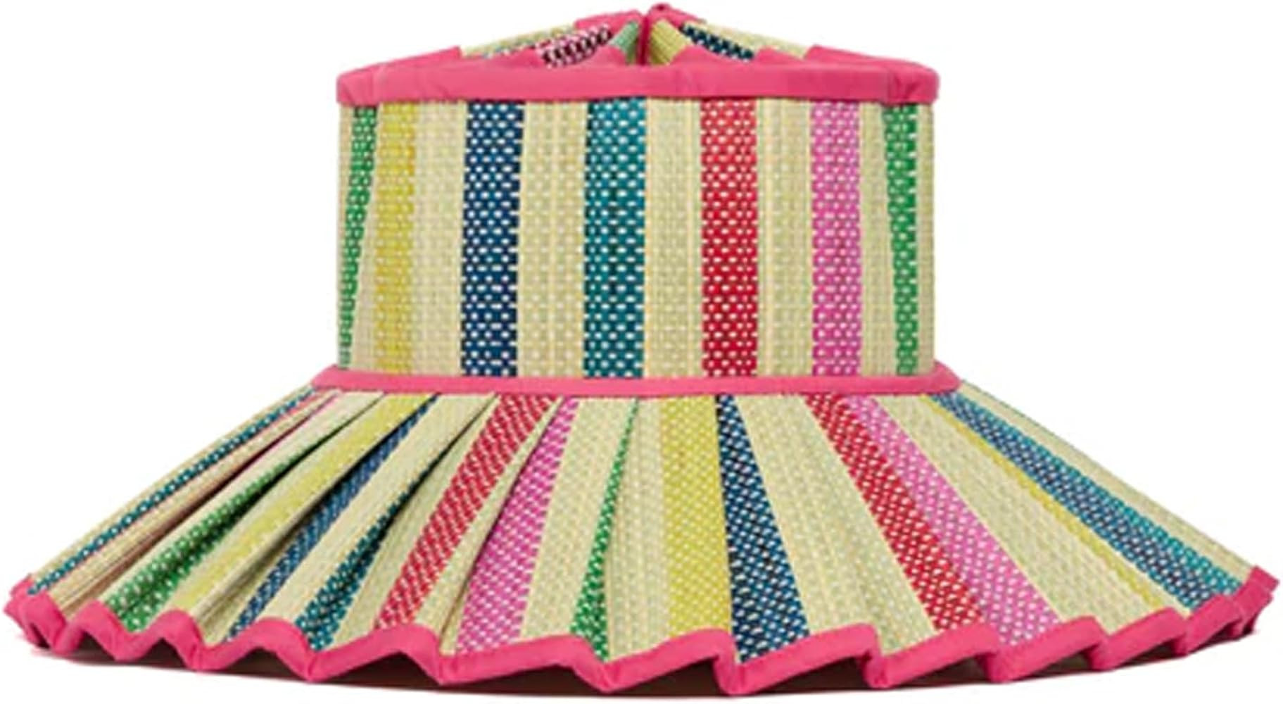 Women's Straw Reversible Pleated Sun Hat, Wide Brim Foldable Casual Outdoor Beach Hat Summer Sun Hat Iorna hat Murray (US, Alpha, Small, Large, Style R, 1, a) | Amazon (US)