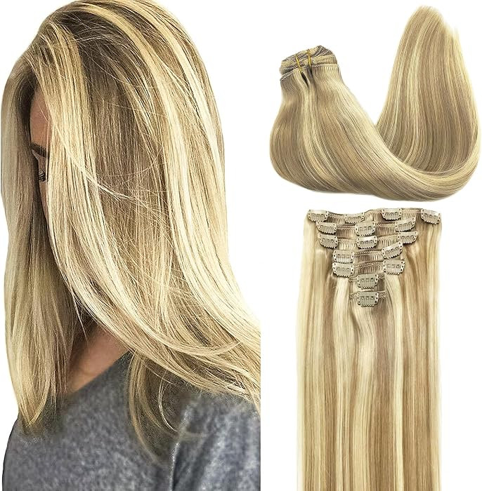 GOO GOO Clip in Hair Extensions Real Human Hair, Remy Human Hair Extensions Clip ins for Women, N... | Amazon (US)