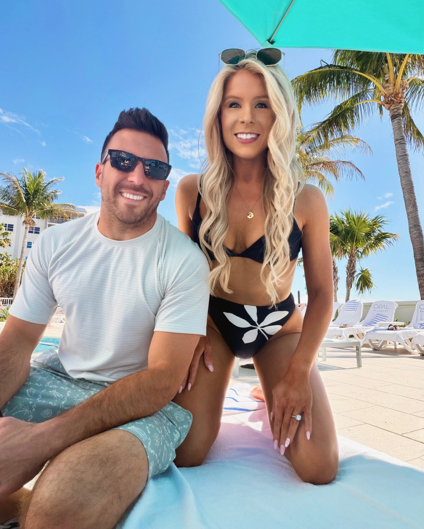 Black Underwire Bikini Top + Highwaisted Bikini Bottoms with a Floral print on SALE! My floral bikini bottoms + his swim trunks are on SALE! 

Black Bikini Set, Tropical Bikini, floral bikini, Swimwear, Swimsuit, Vacation outfit, Beach outfit, Pool outfit, Resortwear 2026, resort outfit, Boat outfit, High Cut Bikini Bottoms, Brazilian bikini bottoms, swim trunks

#LTKTravel #LTKSwim #LTKootd