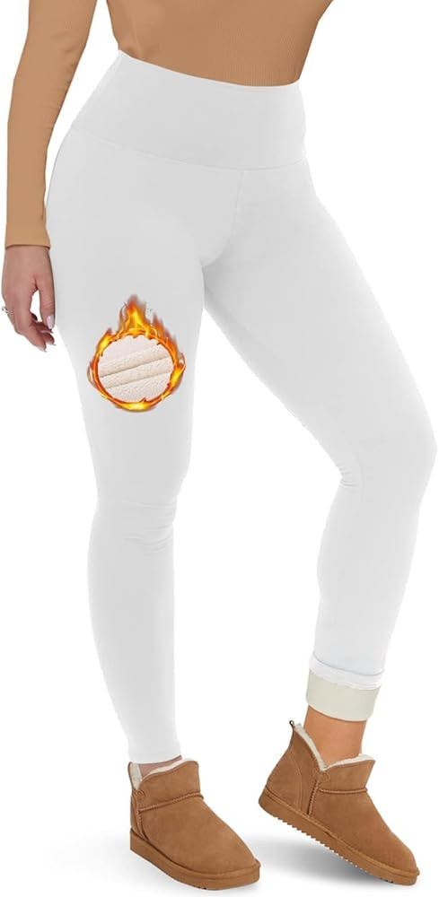 CAMPSNAIL Fleece Lined Leggings Women - Thick Soft High Waisted Black Tummy Control Thermal Warm ... | Amazon (US)