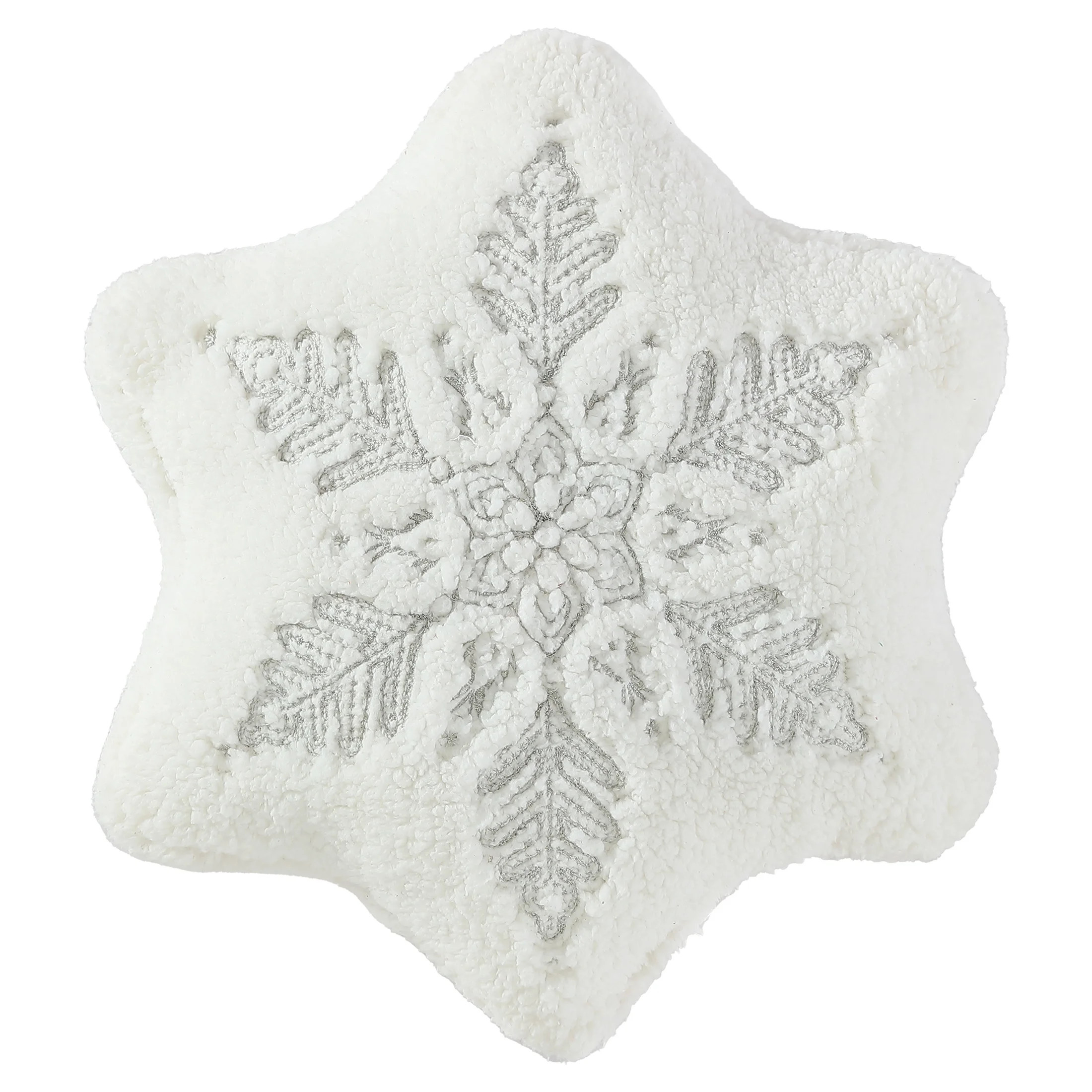 Mainstays, Snowflake Shape Decorative Throw Pillow, Ivory, 16" X 16", 1 Pack - Walmart.com | Walmart (US)