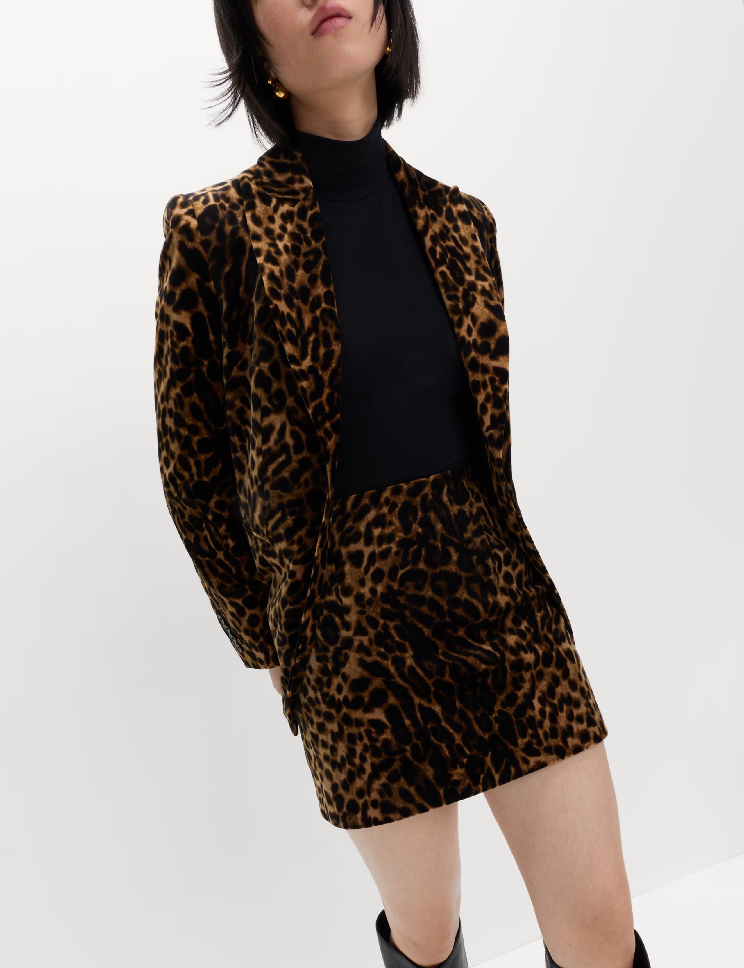 Cotton Rich Velvet Animal Print Mini Skirt | Marks & Spencer (UK)