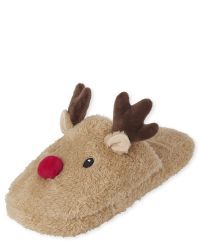 Unisex Adult Christmas Matching Family Reindeer Slippers | The Children's Place  - TAN | The Children's Place