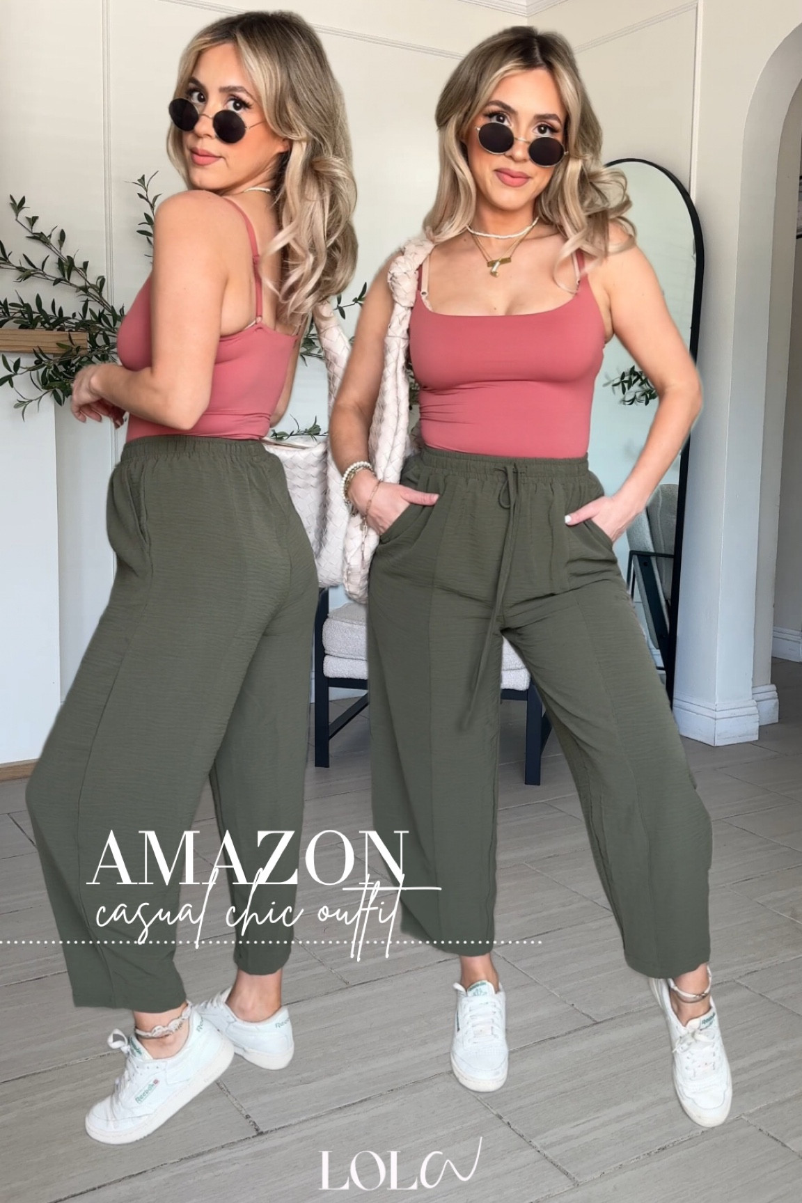 Casual chic mid-summer Amazon outfits 🤗

small in green lounge pants | very soft slouchy lightweight fabric (oversized); I want them in black they're sooo comfy. Bodysuit is small

#LTKFindsUnder50 #LTKStyleTip #LTKU