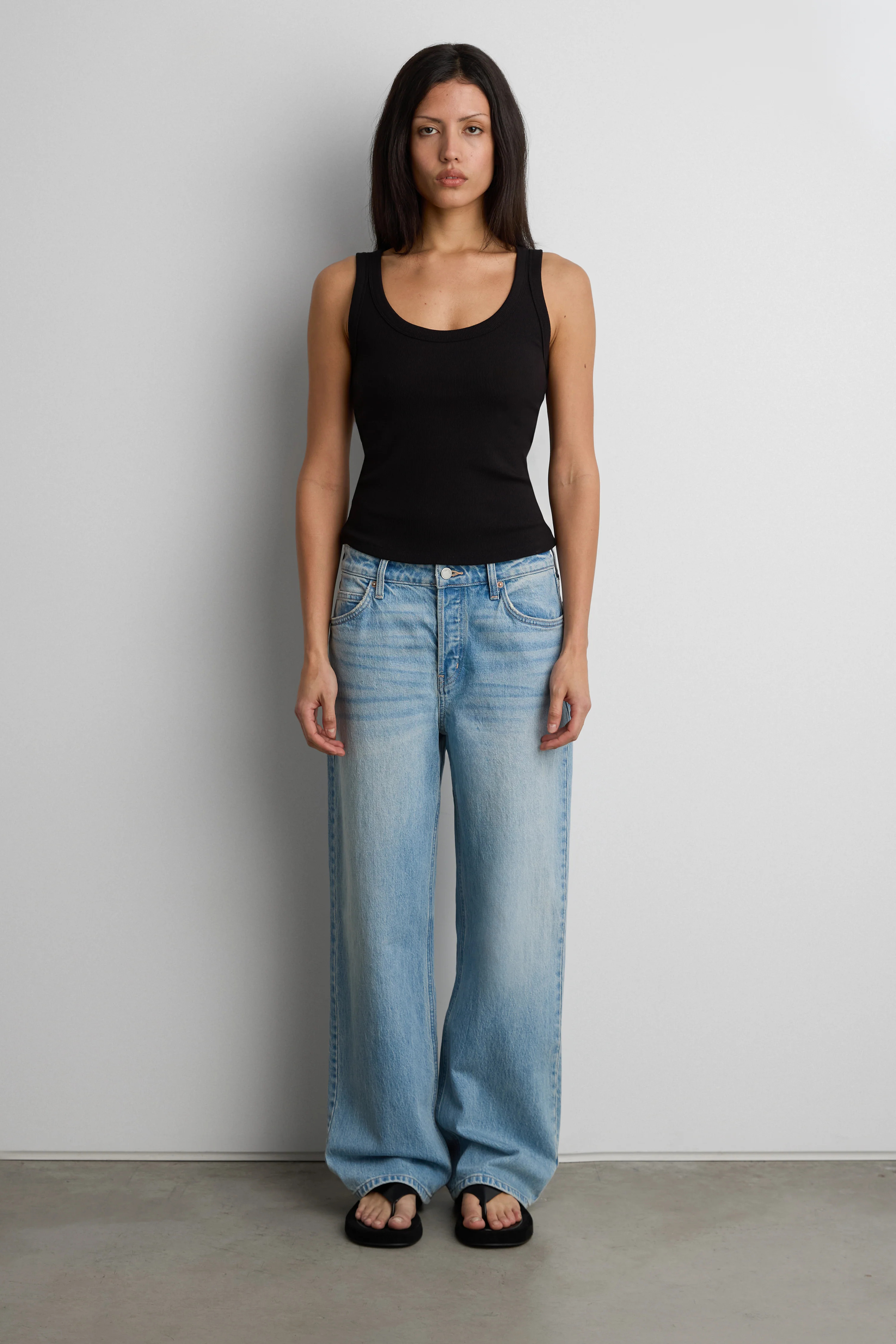 RIBBED MODAL SCOOP NECK TANK TOP | OAK + FORT