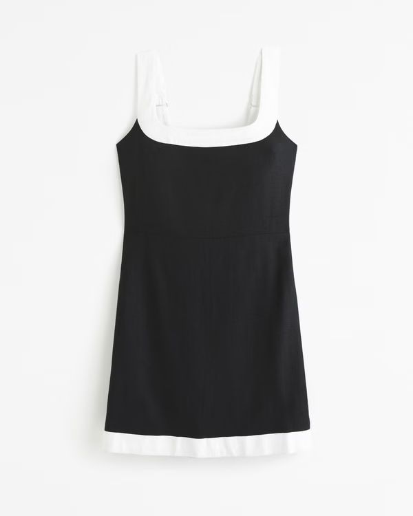 Linen-Blend Wide Strap Mini Dress | Abercrombie & Fitch (UK)
